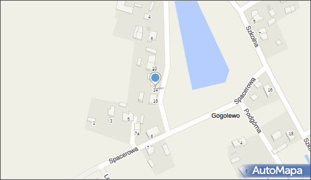 Gogolewo, Nad Stawem, 14, mapa Gogolewo