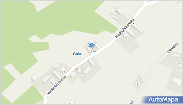 Gola, Nadbobrzańska, 4, mapa Gola