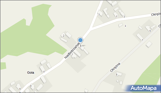 Gola, Nadbobrzańska, 5, mapa Gola