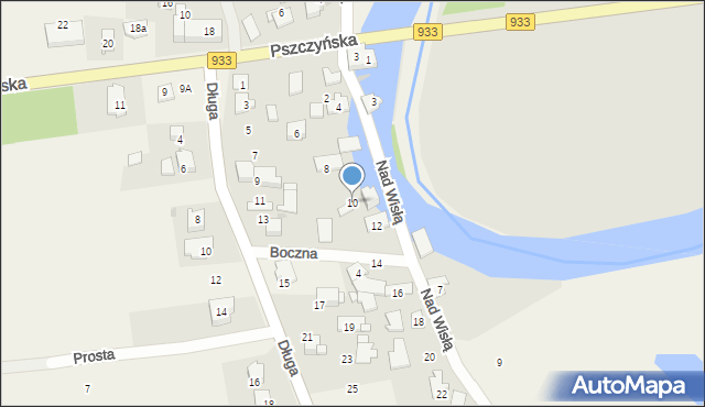 Góra, Nad Wisłą, 10, mapa Góra