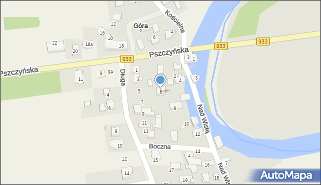 Góra, Nad Wisłą, 6, mapa Góra
