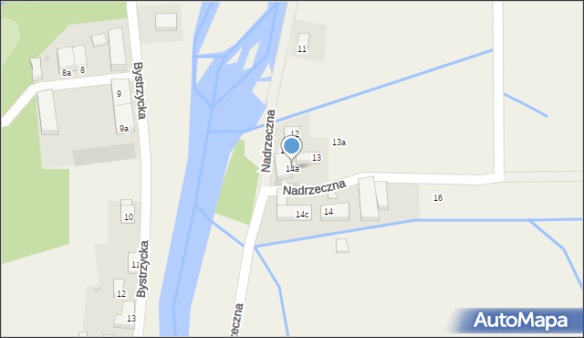Gorzanów, Nadrzeczna, 14a, mapa Gorzanów