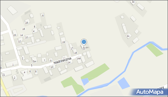 Gorzków-Osada, Nadrzeczna, 21, mapa Gorzków-Osada