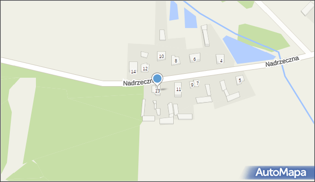Grębków, Nadrzeczna, 13, mapa Grębków