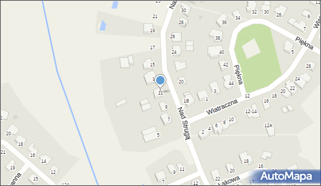 Grębocin, Nad Strugą, 11, mapa Grębocin