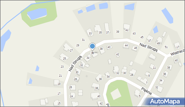 Grębocin, Nad Strugą, 36, mapa Grębocin