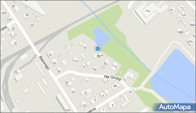 Grodzisk Mazowiecki, Na Grobli, 5B, mapa Grodzisk Mazowiecki