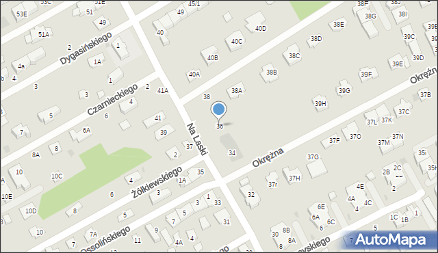 Grodzisk Mazowiecki, Na Laski, 36, mapa Grodzisk Mazowiecki