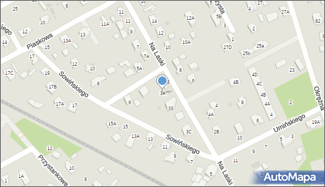 Grodzisk Mazowiecki, Na Laski, 3A, mapa Grodzisk Mazowiecki