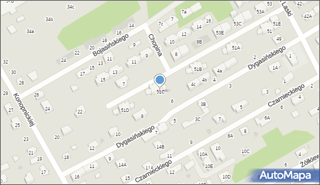 Grodzisk Mazowiecki, Na Laski, 51C, mapa Grodzisk Mazowiecki