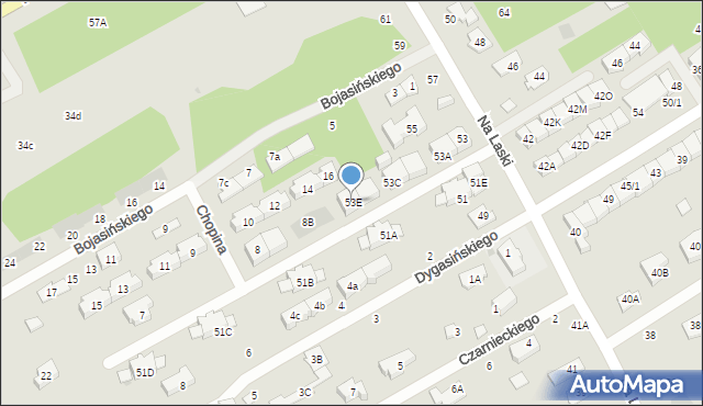 Grodzisk Mazowiecki, Na Laski, 53E, mapa Grodzisk Mazowiecki