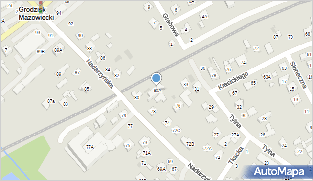 Grodzisk Mazowiecki, Nadarzyńska, 80A, mapa Grodzisk Mazowiecki