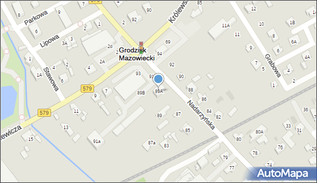 Grodzisk Mazowiecki, Nadarzyńska, 89A, mapa Grodzisk Mazowiecki
