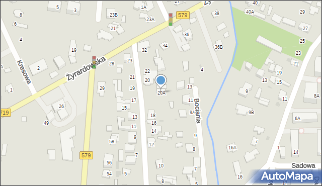 Grodzisk Mazowiecki, Nadrzeczna, 20A, mapa Grodzisk Mazowiecki