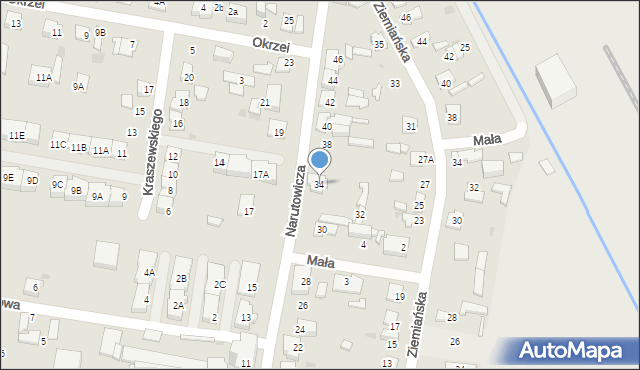 Grodzisk Mazowiecki, Narutowicza Gabriela, 34, mapa Grodzisk Mazowiecki