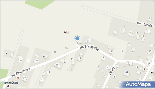 Grojec, Na Brandyskę, 14, mapa Grojec