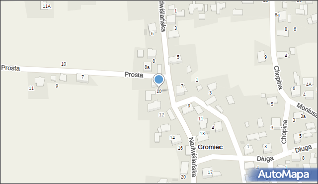 Gromiec, Nadwiślańska, 10, mapa Gromiec