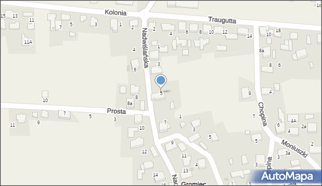 Gromiec, Nadwiślańska, 5, mapa Gromiec