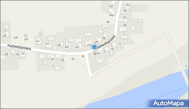 Gromiec, Nadwiślańska, 79, mapa Gromiec