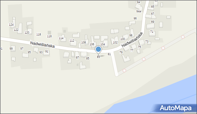 Gromiec, Nadwiślańska, 83, mapa Gromiec