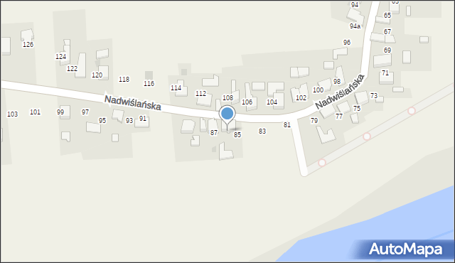 Gromiec, Nadwiślańska, 87a, mapa Gromiec