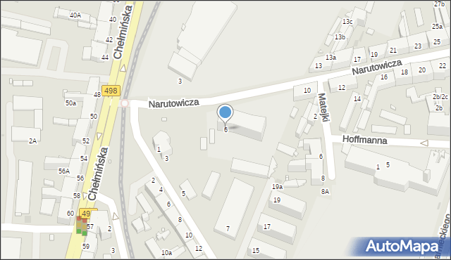 Grudziądz, Narutowicza Gabriela, 6, mapa Grudziądza