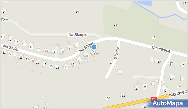 Grybów, Na Stoku, 3, mapa Grybów