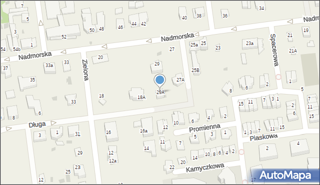 Grzybowo, Nadmorska, 29A, mapa Grzybowo