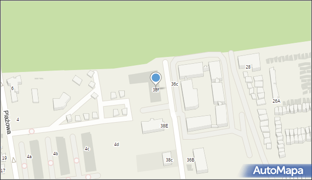 Grzybowo, Nadmorska, 38f, mapa Grzybowo