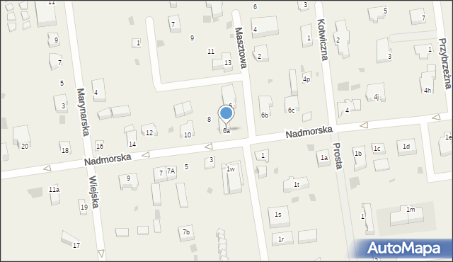 Grzybowo, Nadmorska, 6a, mapa Grzybowo