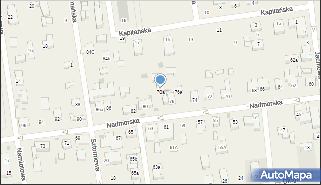 Grzybowo, Nadmorska, 78a, mapa Grzybowo