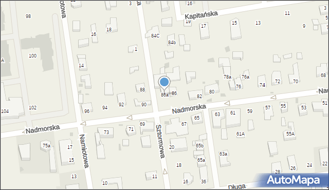 Grzybowo, Nadmorska, 86a, mapa Grzybowo