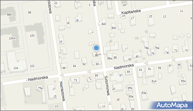 Grzybowo, Nadmorska, 88, mapa Grzybowo