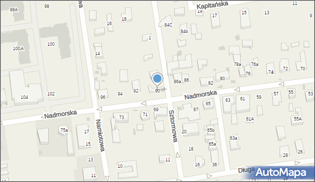 Grzybowo, Nadmorska, 90, mapa Grzybowo