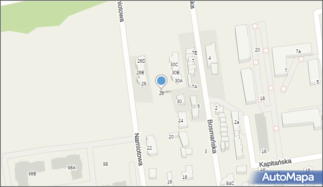 Grzybowo, Namiotowa, 28, mapa Grzybowo