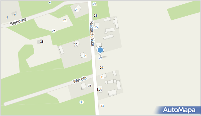 Gulczewo, Nadbużańska, 27, mapa Gulczewo