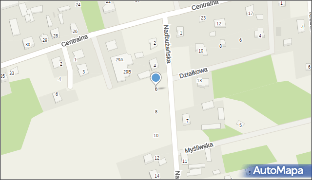 Gulczewo, Nadbużańska, 6, mapa Gulczewo