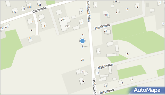 Gulczewo, Nadbużańska, 8, mapa Gulczewo