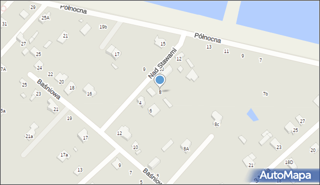 Halinów, Nad Stawami, 8, mapa Halinów