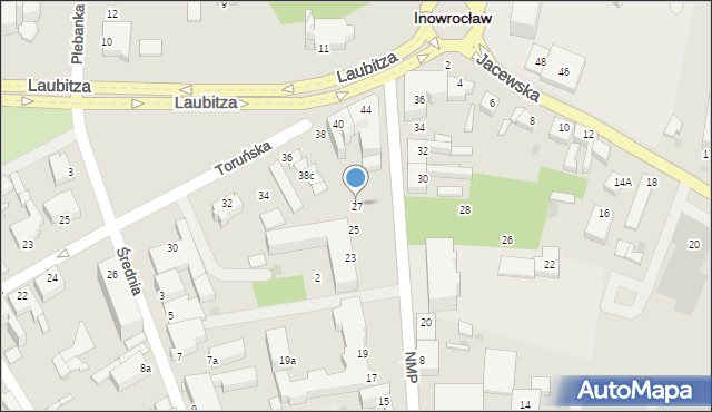 Inowrocław, Najświętszej Marii Panny, 27, mapa Inowrocławia