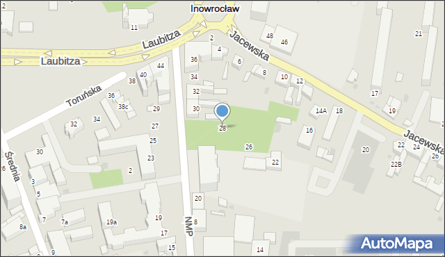 Inowrocław, Najświętszej Marii Panny, 28, mapa Inowrocławia