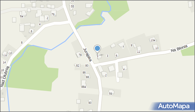 Iwanowice Dworskie, Na Błonia, 1, mapa Iwanowice Dworskie