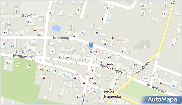 Izbica Kujawska, Narutowicza Gabriela, 2A, mapa Izbica Kujawska