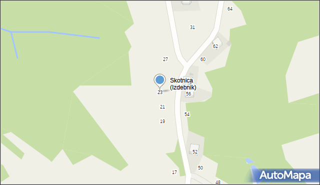 Izdebnik, Nad Stawami, 23, mapa Izdebnik