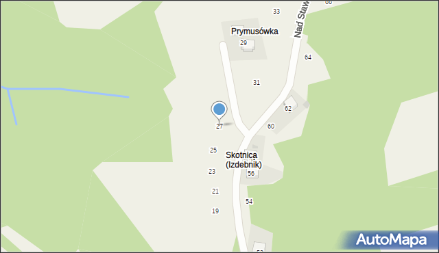 Izdebnik, Nad Stawami, 27, mapa Izdebnik