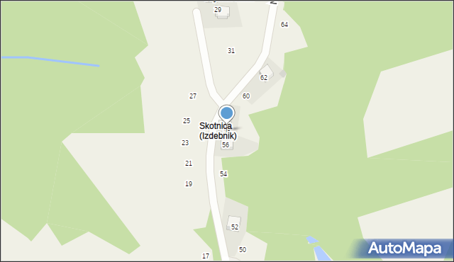 Izdebnik, Nad Stawami, 58, mapa Izdebnik