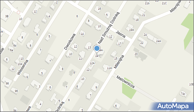 Jabłonna, Nad Smużną Dolinką, 14, mapa Jabłonna