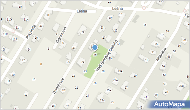 Jabłonna, Nad Smużną Dolinką, 25, mapa Jabłonna