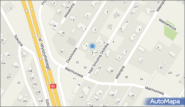 Jabłonna, Nad Smużną Dolinką, 3, mapa Jabłonna