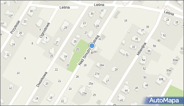 Jabłonna, Nad Smużną Dolinką, 30, mapa Jabłonna